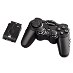 Hama Manette sans fil Dual Vibration pour PlayStation 2&nbsp;-&nbsp;Manette PS2 sans fil caoutchoutée avec Dual Vibration, 8 touches, fonction analogiques et 2 sticks analogique