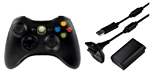 Comparer les prix de Manette sans fil noir Kit Play and Charge Microsoft pour Xbox 360