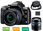 Olympus E-620 + 2 Obj. Olympus Zuiko ED 14 - 42 mm f/3.5 - 5.6 + 40 - 150 mm f/4 -5,6 + Fourre-Tout + Carte CF4 Go