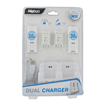 Bigben Wii Dual Charger&nbsp;-&nbsp;Double chargeur pour 2 Wiimote avec 2 batteries rechargeables, 2 clapets de protection avec connecteurs et 1 câble USB de recharge