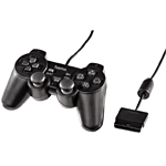 Hama Pad Dual Force noir pour PlayStation 2&nbsp;-&nbsp;Manette analogique compatible PSOne et PS2, 1 pavé directionnel, 2 sticks analogiques, boutons L1/R1, L2/R2, Select et Start