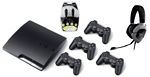 Comparer les prix de Console PS3 Slim 120 Go PlayStation 3 Sony 4 manettes Dual Shock 3 C�ble HDMI 250 m DEA Micro casque Tritton Technologies AX 180