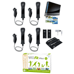 Comparer les prix de Nintendo Wii noire Wii Sports et Wii Sports Resort Wii Fit Plus 3 Wiimote 3 Nunchuk noirs suppl�mentaires Mini station de charge pour Wiimot
