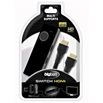 Switcher HDMI 1.3 pour PS3, Xbox 360 et lecteurs vidéo&nbsp;-&nbsp;Existe en argent et noir. Pour des raisons logistiques nous ne pouvons garantir la couleur livrée. Switcher HDMI 1.3, 3 entrées indépendantes et compartimentées/1 sortie, LEDS de canal utilisé avec bouton de sélection