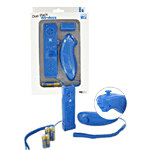 Wiimote + Nunchuk bluetooth bleus pour Wii Wiimote + Nunchuk bluetooth bleus pour Wii