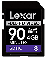 Lexar Full-HD Video Carte mémoire SDHC 4 Go Class4