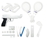 Duo Sport Pack DEA pour Wii&nbsp;-&nbsp;Club de golf, pistolet, étui en silicone pour Wiimote et Nunchuk, 2 dragonnes, 2 raquettes, 2 volants, 3 protections anti poussière, 6 joysticks pour Wiimote