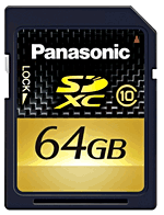 Panasonic série Gold Carte mémoire SDXC 64 Go Class10