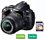 Nikon D5000 + Obj. Nikon AF-S DX VR 18 - 55 mm f/3.5 - 5.6 G  + Carte SDHC 8 Go