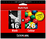 Cartouche Lexmark Bi-Pack No 16 + No 26 (80D2126B)