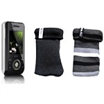 Sony Ericsson S500i Noir + Modelabs Lot de 2 étuis "chaussette" - Noir