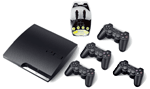 Comparer les prix de Pour jouer � 4 Console PS3 Slim 120 Go PlayStation 3 Sony 4 manettes Dual Shock 3 C�ble HDMI 250 m DEA