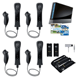 Console Wii noire Nintendo + Wii Sports et Wii Sports Resort + 3 Wiimote & 3 Nunchuk noirs supplémen