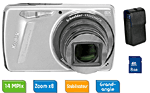 Kodak EasyShare M580 Argent + Etui.Noir + Carte SDHC 8 G0