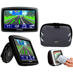 zoom de l'image TomTom GPS XL IQ Routes - France + T'nB Pack étui universel GPS "Titanium" - Taille M + gel nettoyant