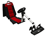 Volant sans fil + siège baquet pour PS2/PS3/Xbox 360 et PC BigBen&nbsp;-&nbsp;Volant sans fil avec changement de vitesse et pédalier à axes doubles + siège baquet réglable et démontable