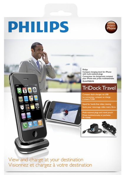 Philips station d'accueil TriDock Travel pour iPhone 3G, 3Gs et iPod