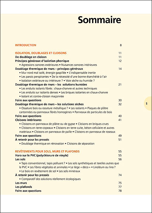 Matériaux écologiques d'intérieur