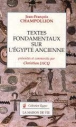 Textes fondamentaux sur l'egypte ancienne&nbsp;-&nbsp;J.F. Champollion