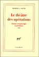Le théâtre des opérations&nbsp;-&nbsp;Maurice G. Dantec