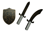 Pack de combat pour Nintendo Wii&nbsp;-&nbsp;Contient un bouclier armorié, une épée et un sabre