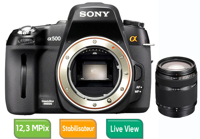 Sony Alpha A500 + Obj. Sony DT 18 - 200 mm f/3.5 - 6.3