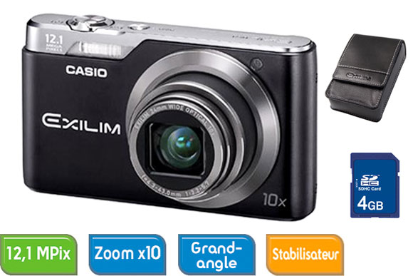 Casio Exilim EX-H5 Noir + Etui Casio Noir + Carte SDHC 4 Go
