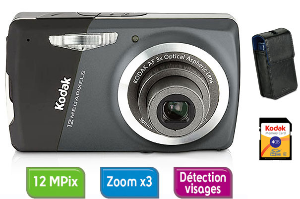 Kodak EasyShare M530 Noir + Etui + Carte SDHC 4 Go