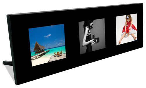 Cadre photo tryptique num�rique 3 x 7 (3 �crans de 17,8 cm chacun) - T�l�co