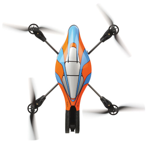 Parrot AR.Drone pour iPhone, iPod Touch & iPad - Bleu - Parrot - :.Quadricoptère à 2 caméras, avec retour vidéo en direct sur l'écran de l'iPhone/iPod Touch, permettant des jeux/déplacements en réalité augmentée - Utilisation de l'accéléromètre pour contrôler l'AR.Drone