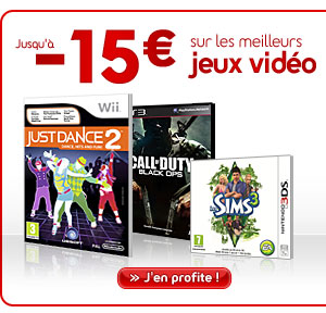 jusqu'à -15€ sur les meilleurs jeux vidéo !