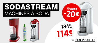Jusqu'à -20&euro; sur notre sélection de machines à soda SODASTREAM