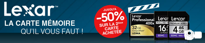 Jusqu'à -50% sur le 2èeme carte SD